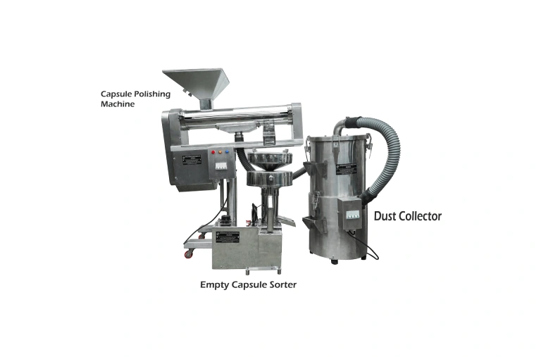 Capsule Polishing Machine with Dust Collector & Empty Capsule Sorter